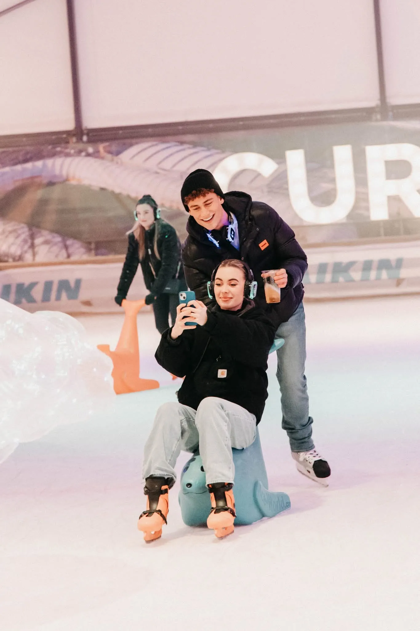 Silent disco on ice